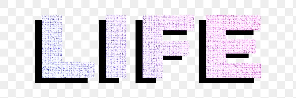 Life png pastel gradient lettering word sticker typography
