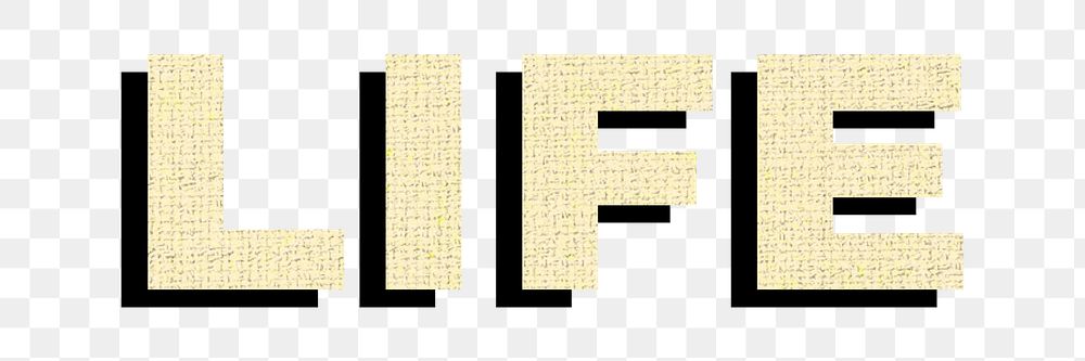 Life png colorful bold font word sticker fabric texture