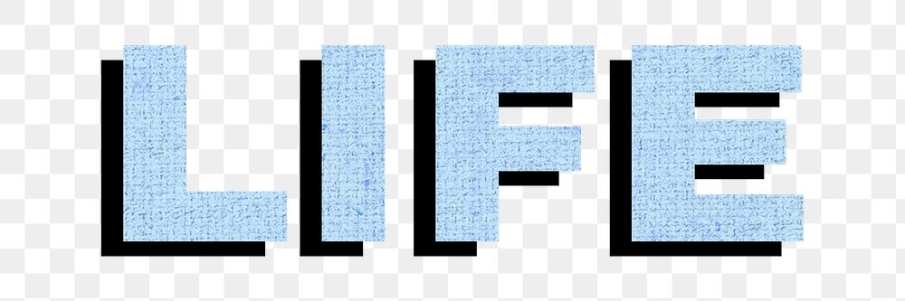 Life png colorful bold font word sticker fabric texture