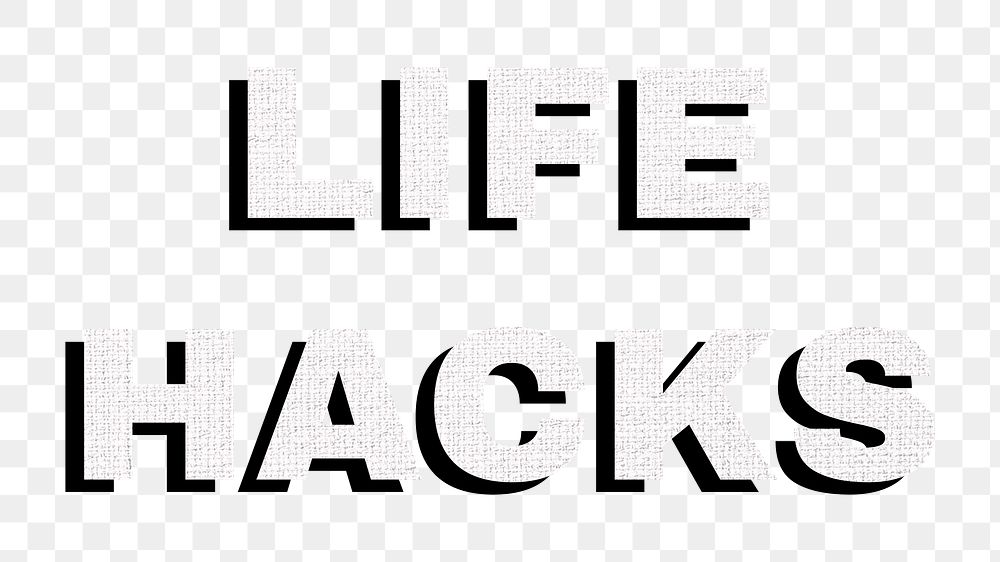 Png life hacks word typography