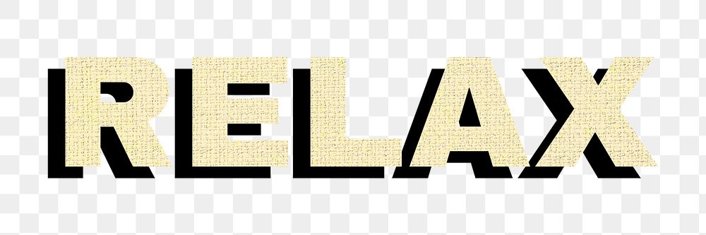 Relax png colorful bold font word sticker fabric texture