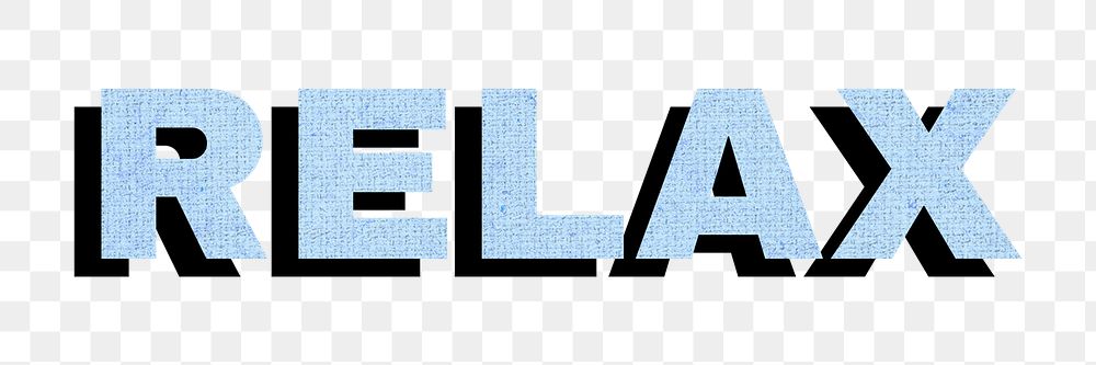 Relax png colorful bold font word sticker fabric texture