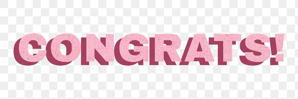 Word congrats png font typography