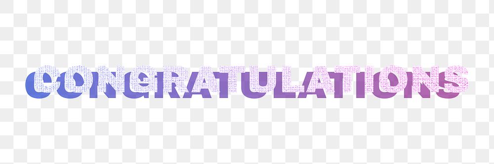 Congratulations png pastel gradient lettering word sticker typography