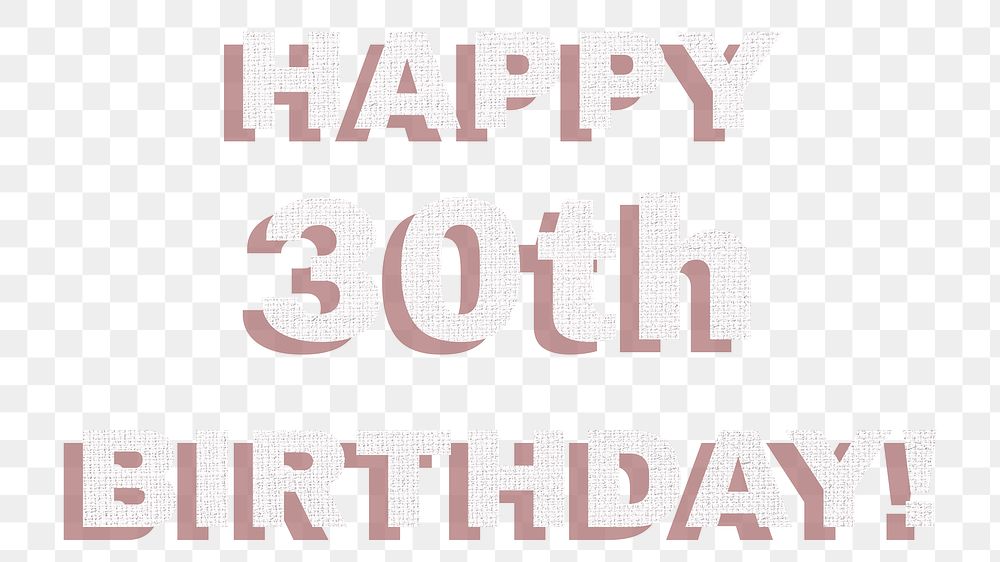 Text Happy 30th birthday png typography