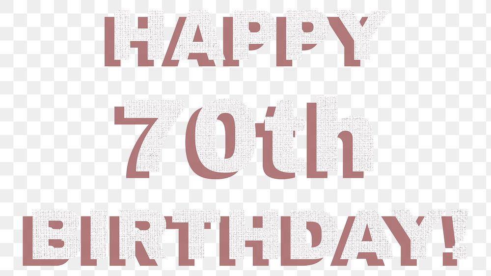 Text happy 70th birthday png typography