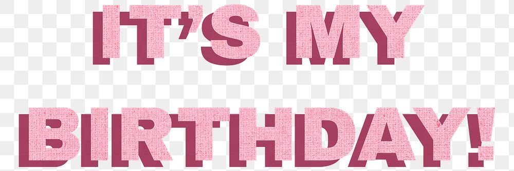 Word it&rsquo;s my birthday png font typography