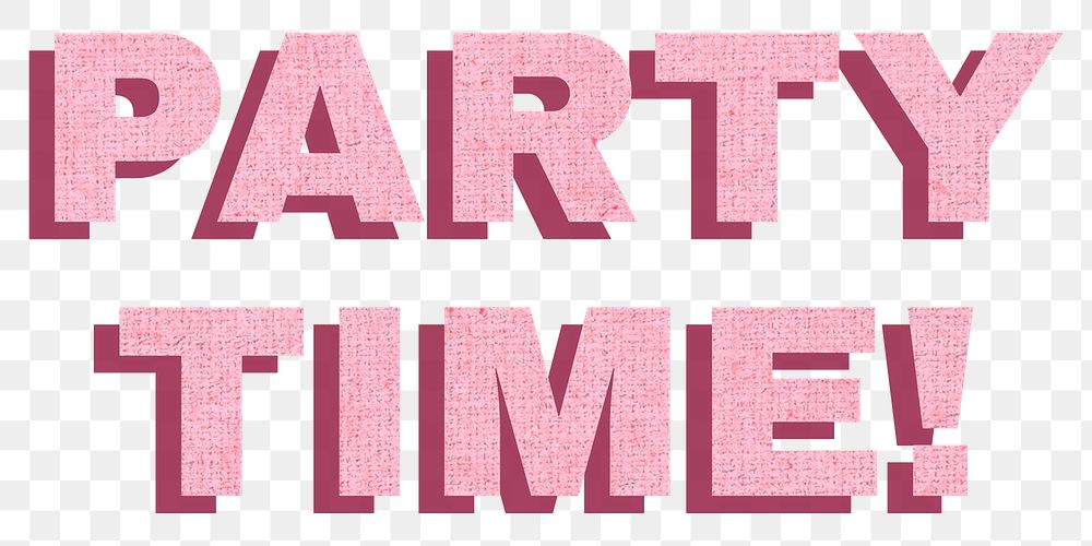 Pink party time png font typography