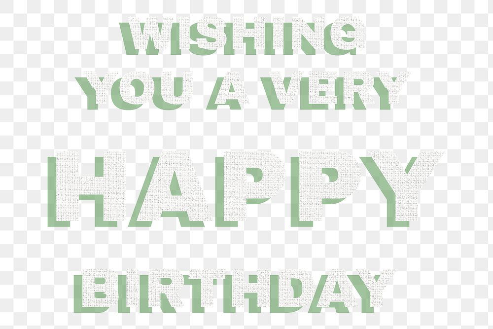Happy birthday wish png lettering sticker pastel fabric texture