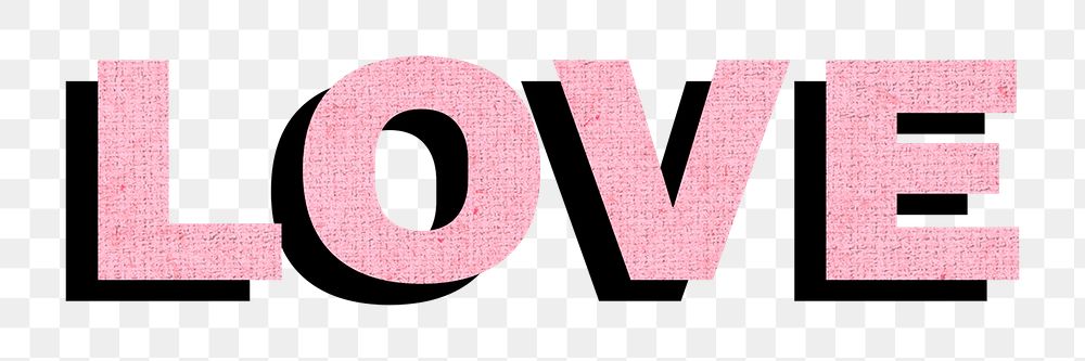Love bold word typography png