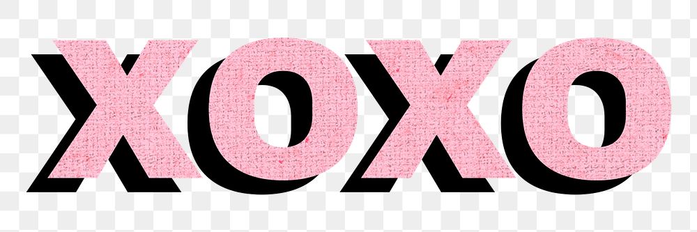 Bold xoxo word typography png