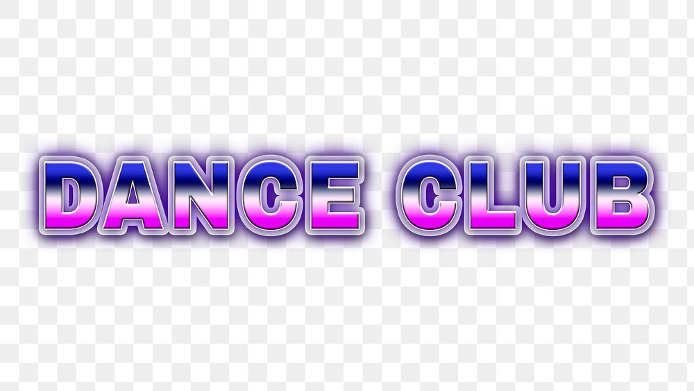 Dance club retro style word design element