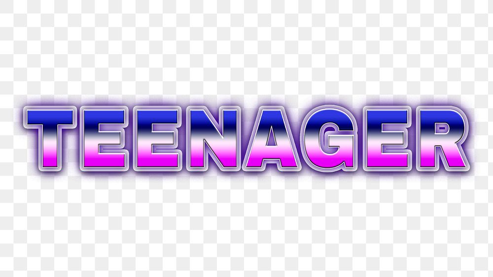 Teenager retro style word design element