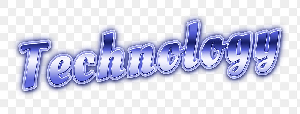 Neon grid blue technology png word typography