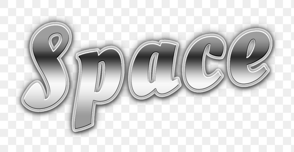 80s space silver neon font word png