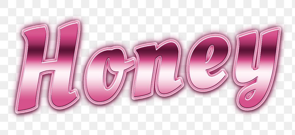 80s pink honey png text neon typography