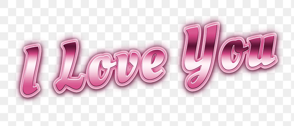 80s pink i love you png message typography