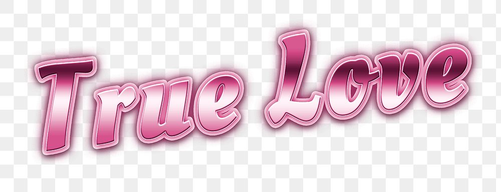 80s true love png text neon typography