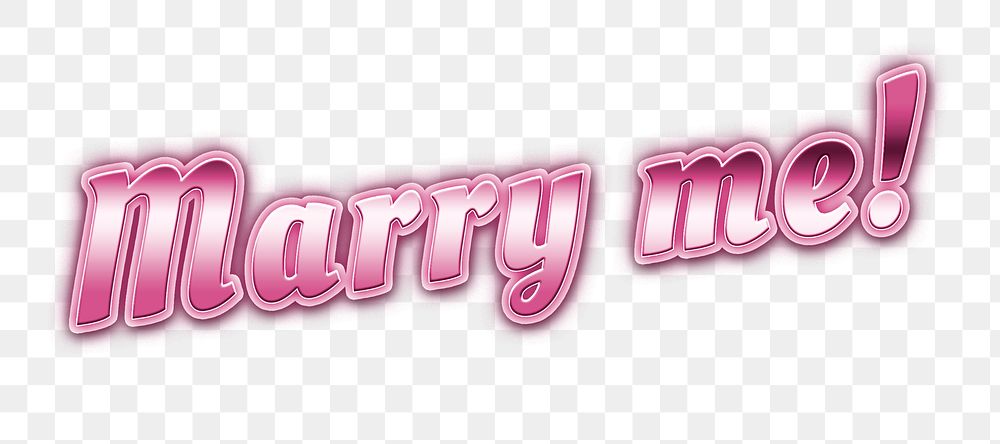 80s retro marry me png text typography