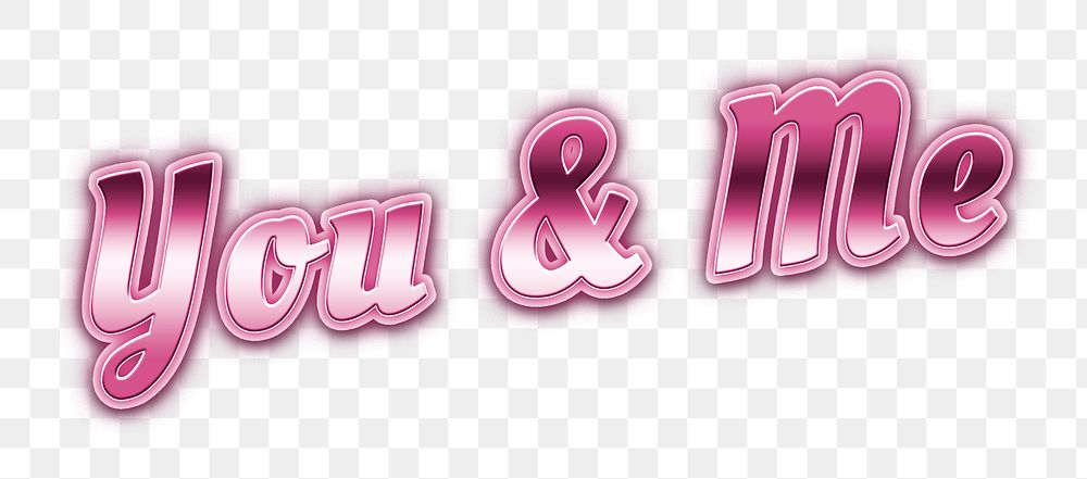 Retro you and me pink png typography