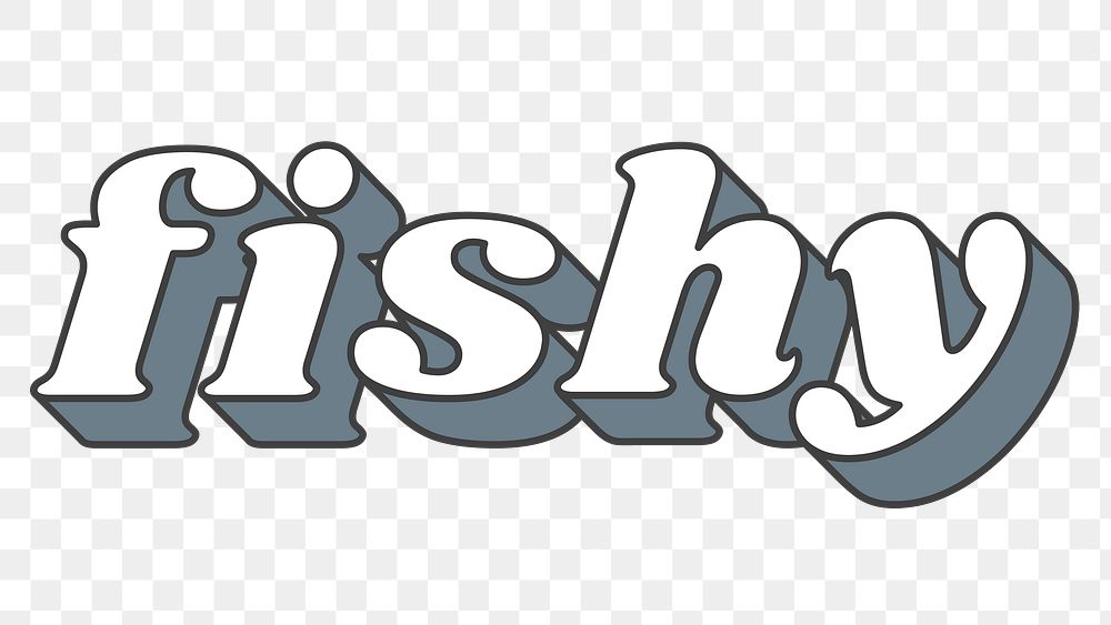 Fishy word png retro typography