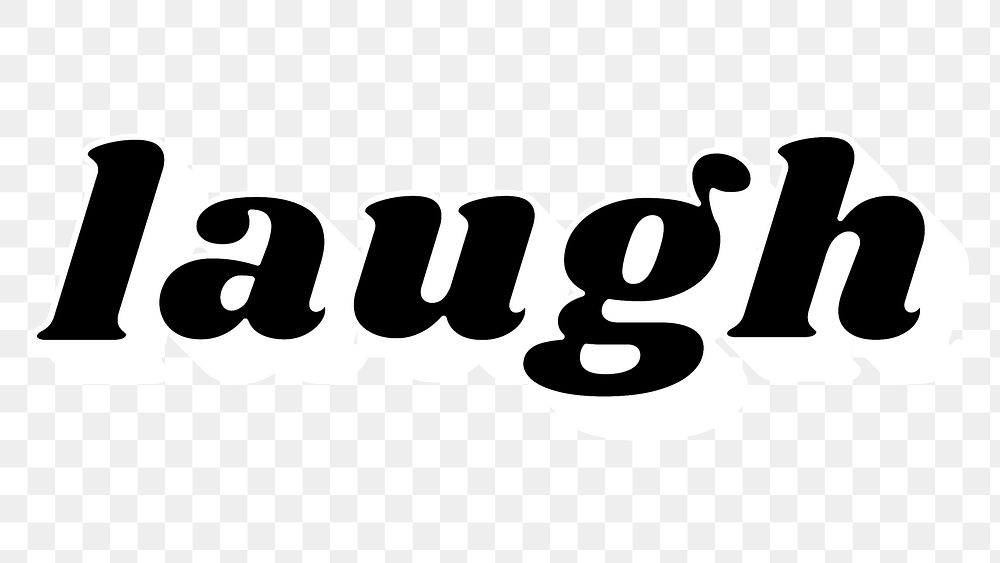 Bold laugh 3D retro png word
