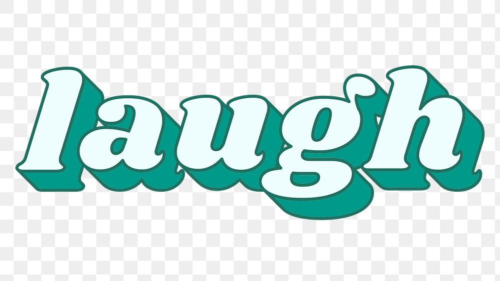 Bold font laugh png retro funky typography