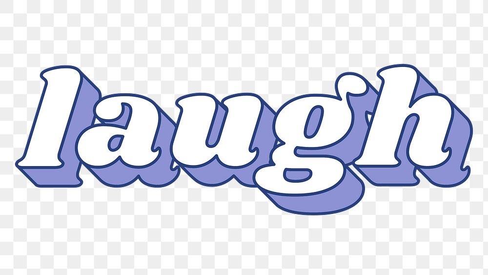 Bold laugh 3D retro png word