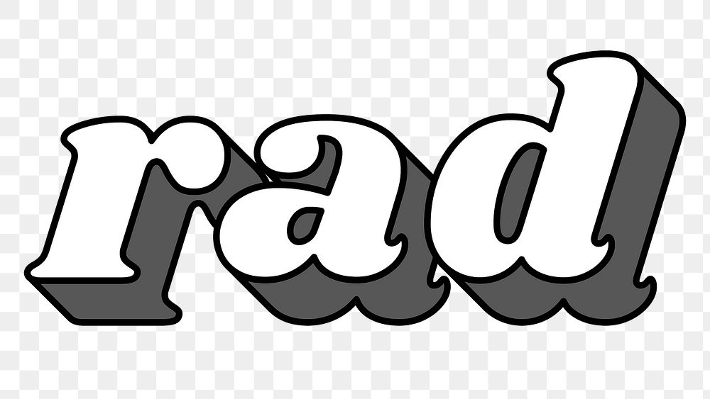 Rad lettering png shadow effect bold font typography
