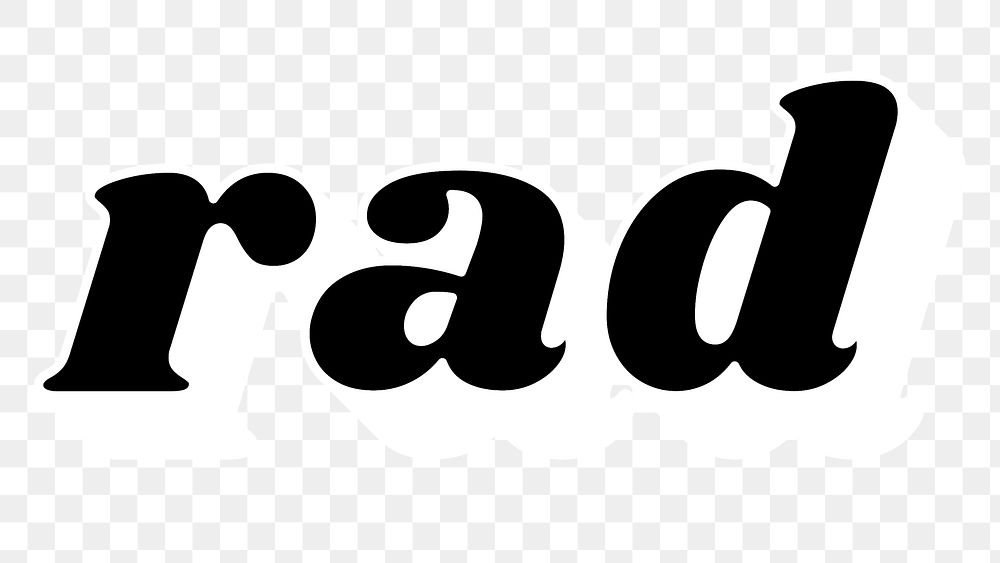 Rad text png retro white shadow font