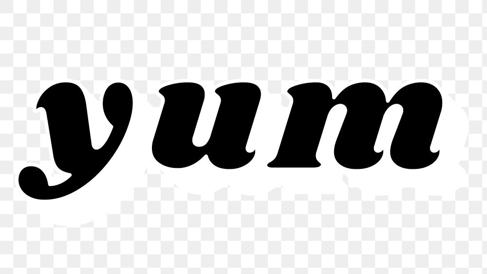 Yum lettering png retro bold font typography