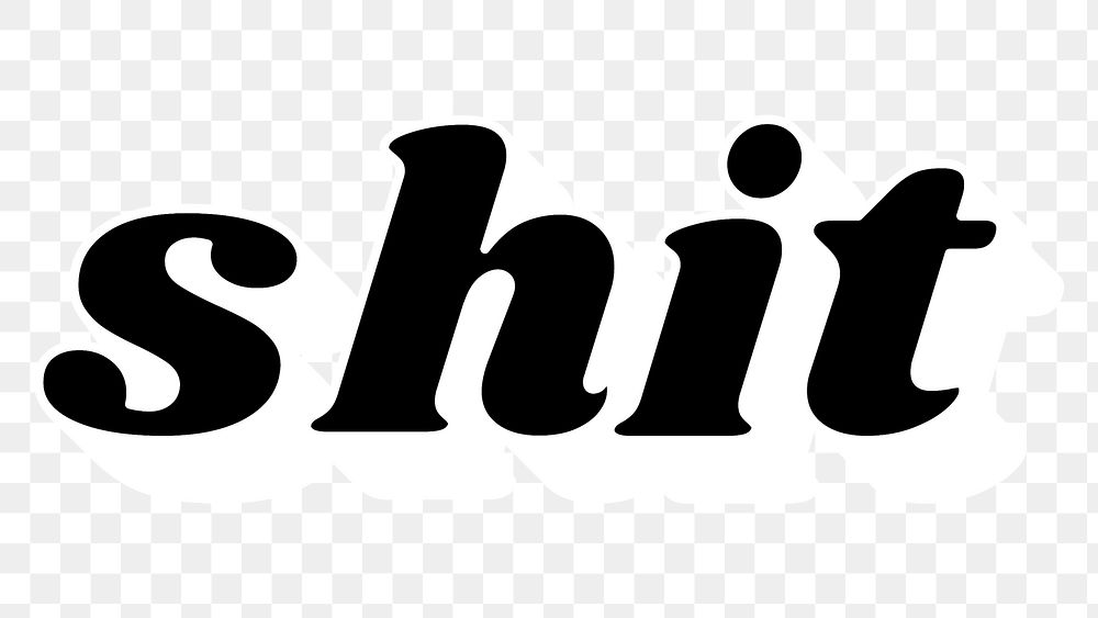 Retro bold font shit png shadow typography