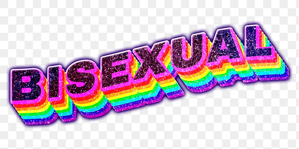 Bisexual word png rainbow 3D 