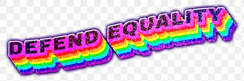 Defend equality png 3d glitch typography