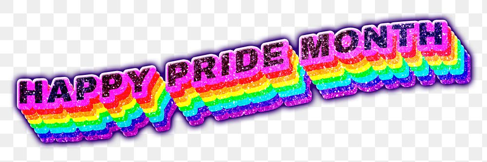 Happy pride month png typography