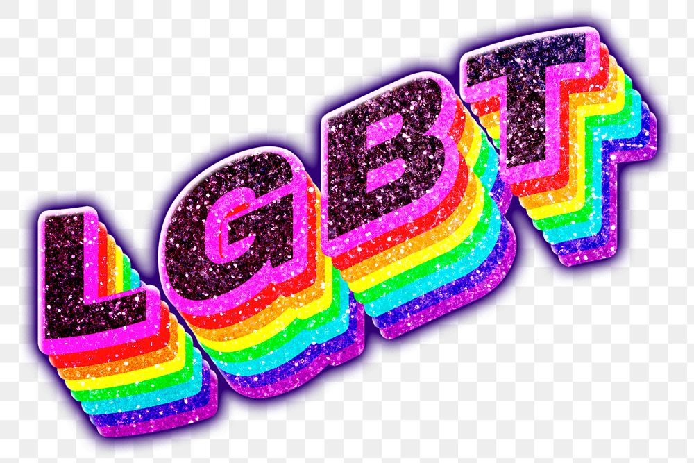 Png word lgbt rainbow typography