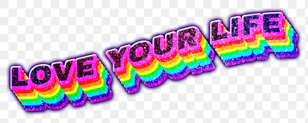 Love your life png 3d text