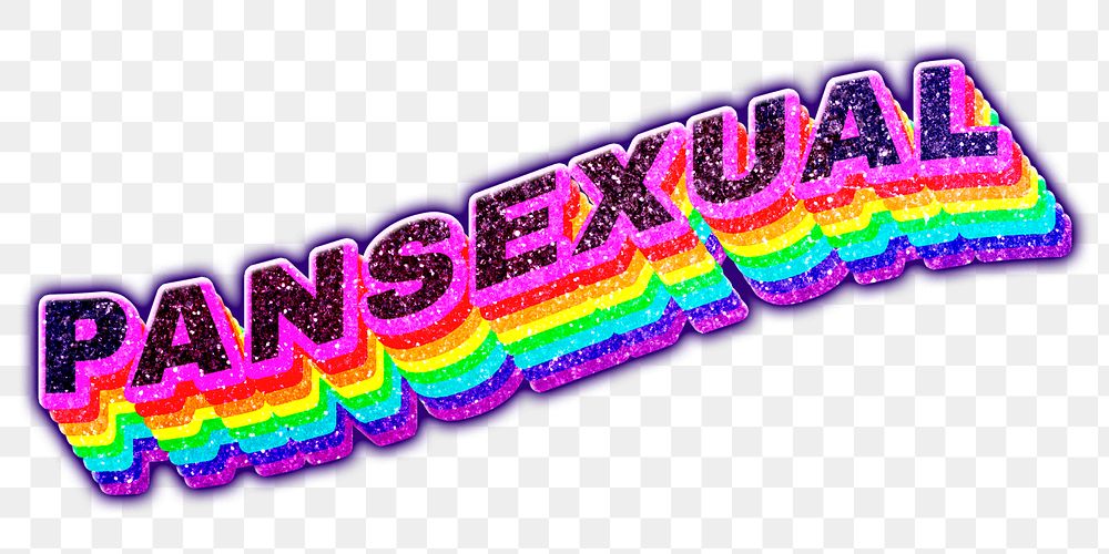 Pansexual word 3d typography png