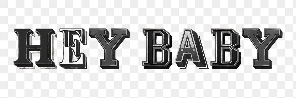 Hey baby retro graphic png