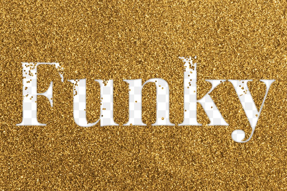 Funky glittery message png typography word