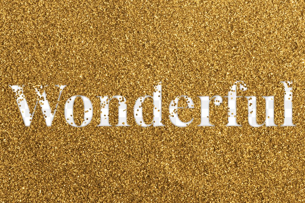 Wonderful glittery  png typography word