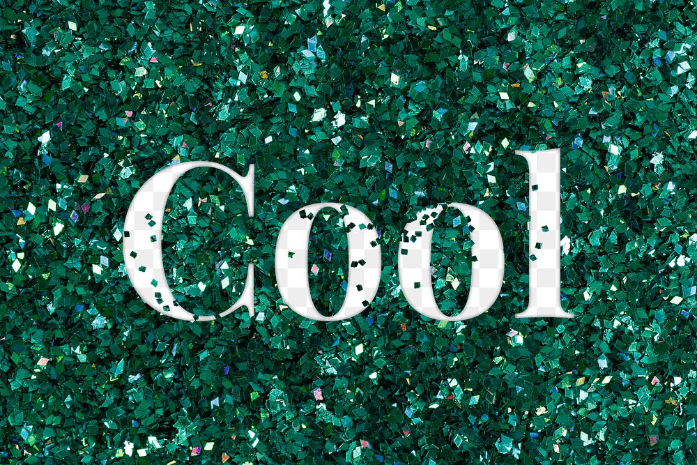 Cool png text glittery green typography