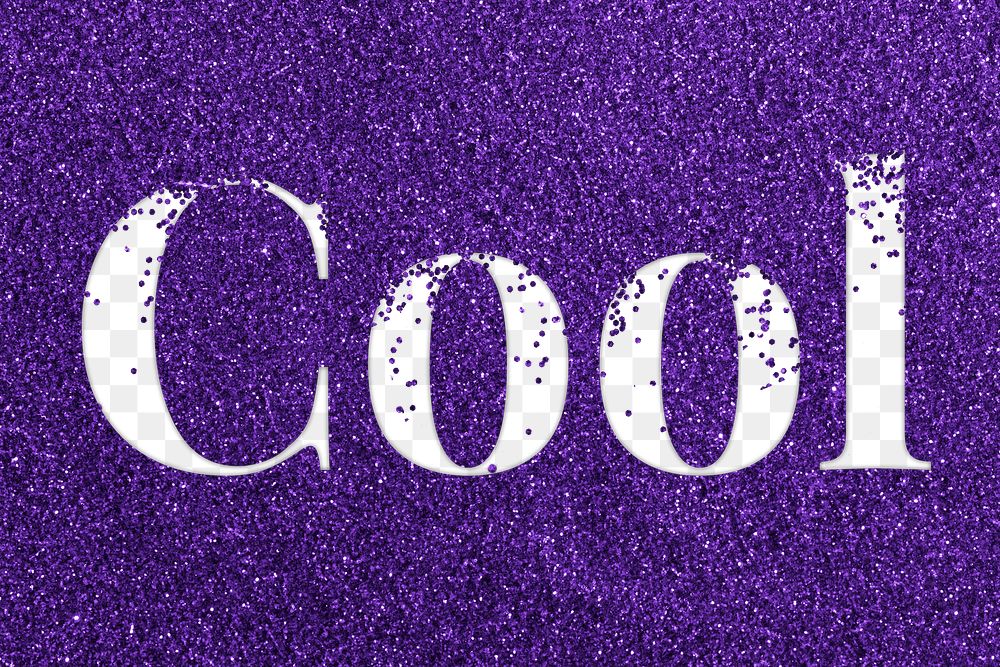 Cool glittery png text typography word