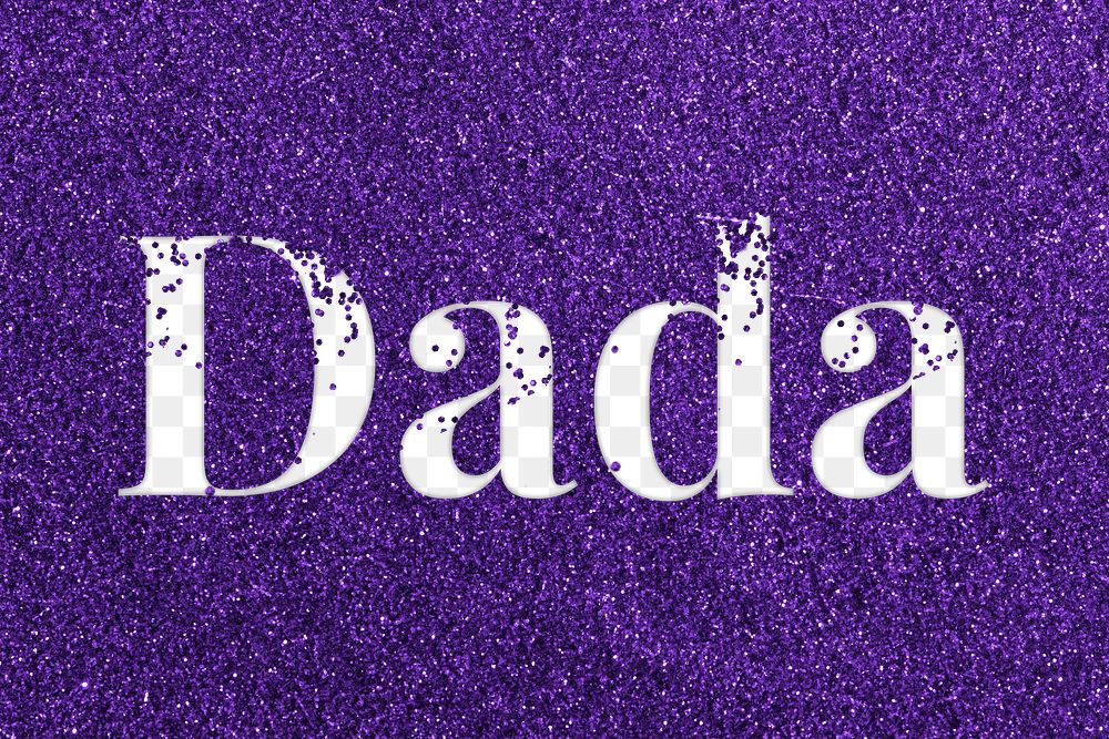 Glittery dada png typography word