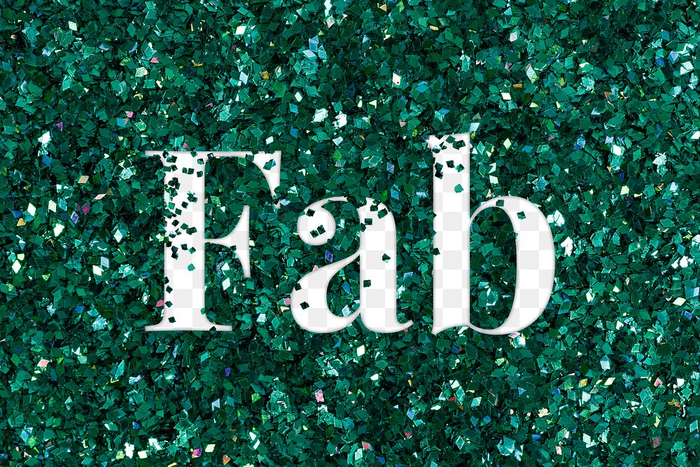 Png fab text glittery green typography
