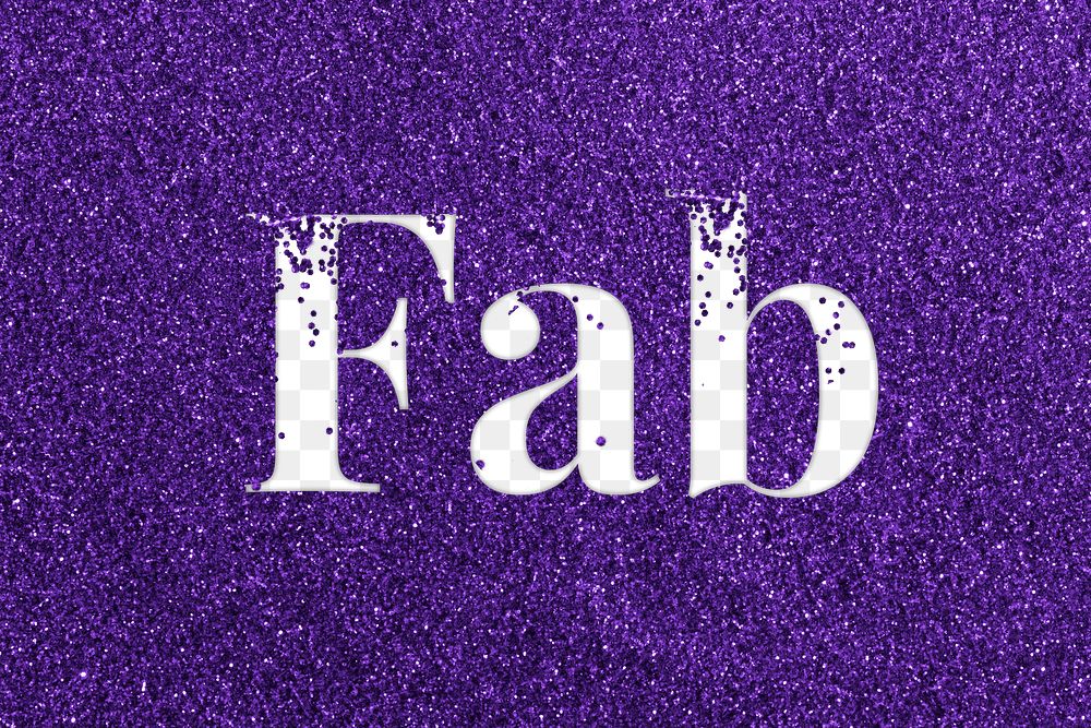 Fab glittery word png typography