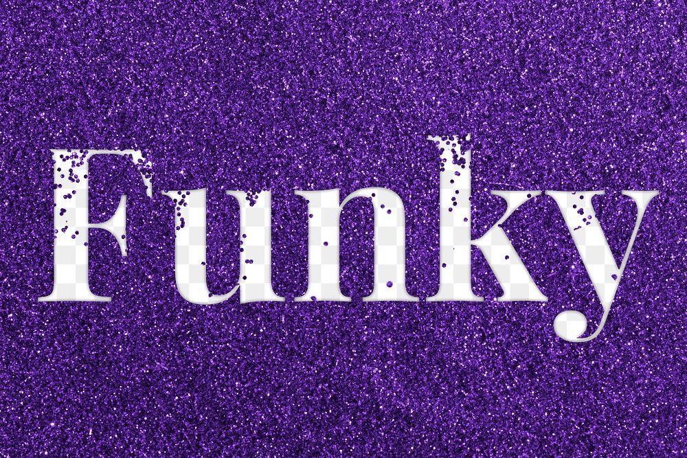 Funky glittery png typography word