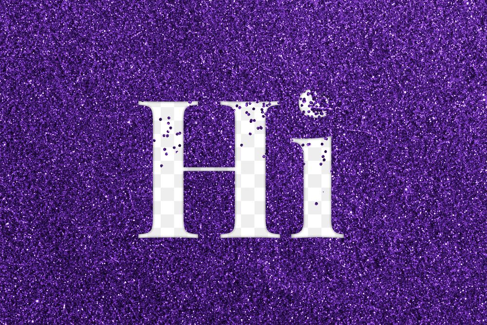 Hi glittery greeting png typography word