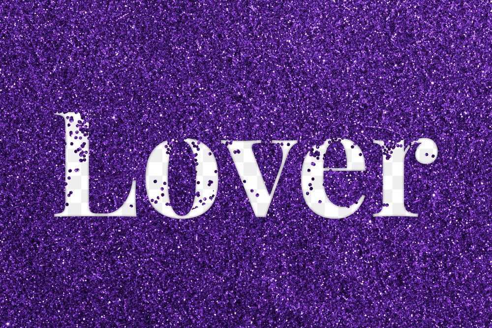 Lover glittery png typography word