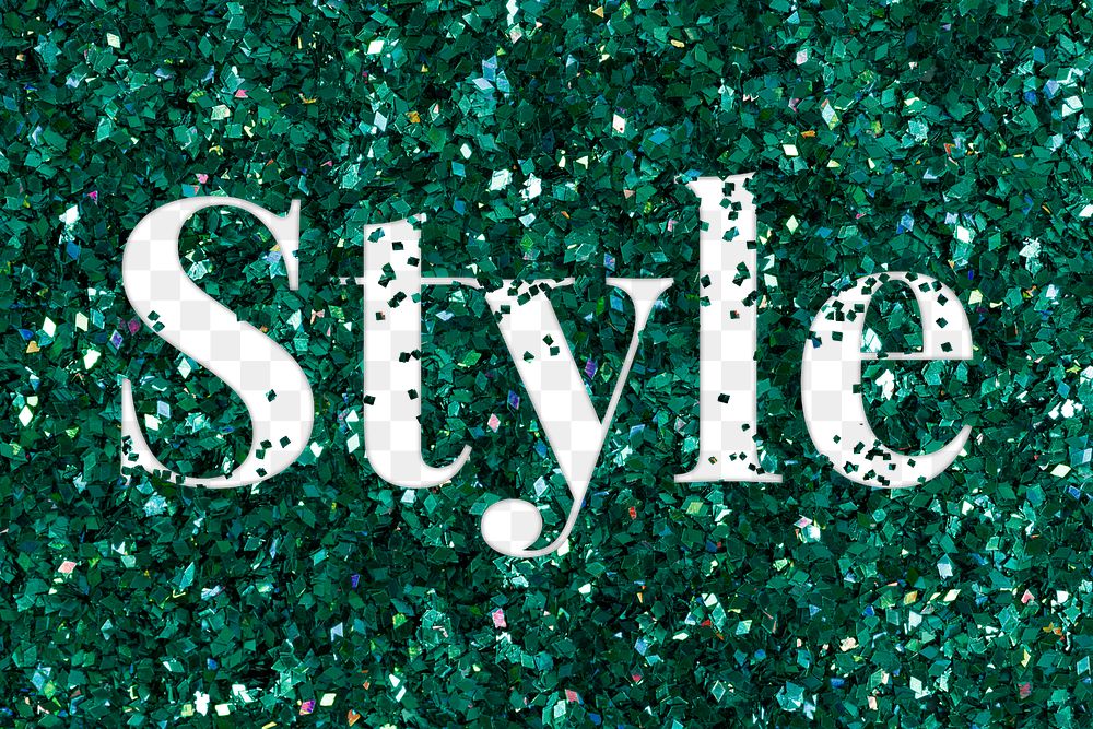 Style png text glittery green typography